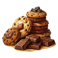 Heap of Cookies and Chocolate Drawing png