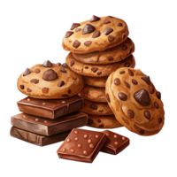Heap of Cookies and Chocolate Art png