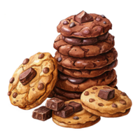 Heap of Cookies and Chocolate Illustration png
