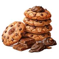 Heap of Cookies and Chocolate Artwork png