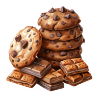 Heap of Cookies and Chocolate Graphic png