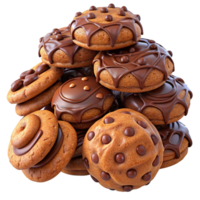 Heap of Cookies and Chocolates Render png