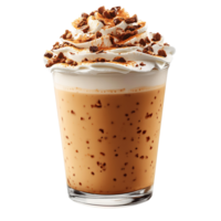 Kürbis würzen Latté . Tasse von warm Kürbis würzen Latté während Herbst fallen Zeit. Kürbis würzen Latté mit Muskatnuss, Vanille und Espresso Kaffee im Tasse . Süss fallen Getränk isoliert png