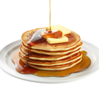 Breakfast Pancakes with Syrup and Butter Transparent Background. png