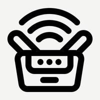 Router icon, Wireless Network signal illustration suitable for presentation element about internet network, website application button, user interface design. vector