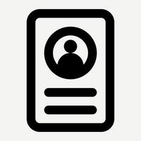 Id card icon, Identification card illustration is suitable for use as an icon about Employee badge, passport, personal badge, work pass, verification in presentations and website applications. vector