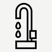 Water tap icon, water tap illustration with water drops in line style is suitable for interior presentation design elements, website application buttons about home appliances. vector