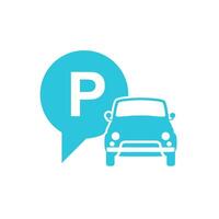 Parking area, Front view, Isolated on white background. From blue icon set. vector