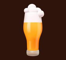 3D Pint of Beer with Foam vector