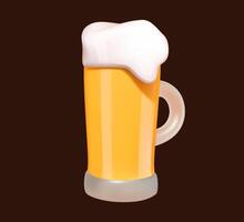 3D Beer Mug with Foam vector