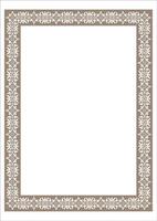 Vertical Gold Frame Template From Eastern Pattern vector