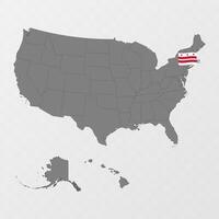 District of Columbia state map with flagpole. illustration. vector