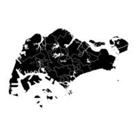 Singapore map with administrative divisions. illustration. vector