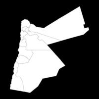 Jordan map with administrative divisions. vector