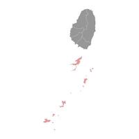 Grenadines Parish map, administrative division of Saint Vincent and the Grenadines. illustration. vector