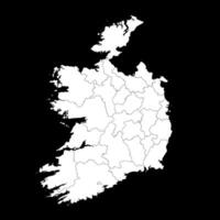 Ireland map with counties. illustration. vector