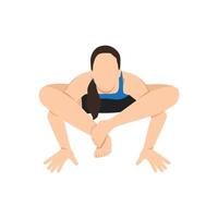 Woman doing Reverse Table Top Pose Legs In Figure Four or Ardha Purvottanasana Pada Ardha Utkatasana. vector