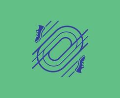 Athletisme Pictogram Olympics Games Paris 2024 Logo Blue Symbol Abstract Design Illustration With Green Background vector