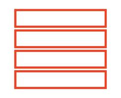 Rectangle Geometric Shape Outline Collection Orange Symbol Element Graphic Design Illustration vector