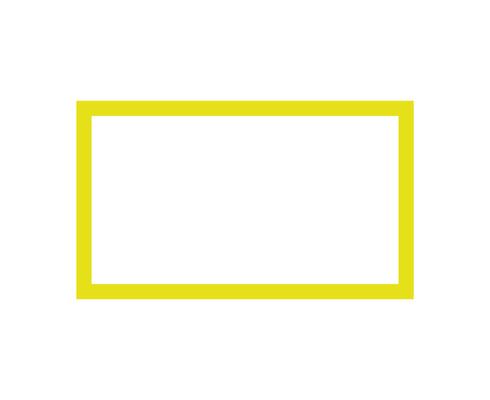 Rectangle Shape Outline Yellow Stroke Circle Symbol Illustration