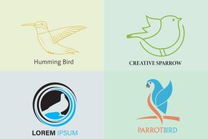 Collection of birds, Goose bird with parrot and sparrow design. vector