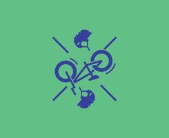 BMX Freestyle Pictogram Olympics Games Paris 2024 Logo Blue Symbol Abstract Design Illustration With Green Background vector
