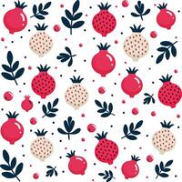 pomegranate hand drawn pattern vector