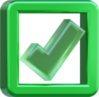 A green check mark. The check mark is a symbol of approval or satisfaction. png