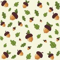 Acorns sameless minimalistic pattern.Flat design vector