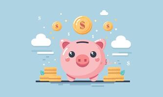 piggy bank money savings vector