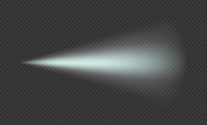 White light beam, ray. Light effect. Glare. Flash. Glitter shining star, glowing spark.