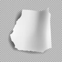 Realistic torn paper sheet. Ripped sheet of paper. Scrapbook edge, notebook tear or blank page. vector
