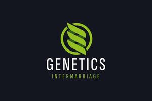 DNA logo design template icon for science technology vector