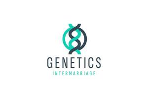 DNA logo design template icon for science technology vector
