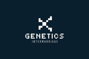 DNA logo design template icon for science technology vector