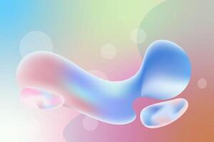 Fluid holographic background with 3d liquid splash rainbow pastel color spill bubble, gradient colorful amorphous shapes Pearlescent Design Abstract. Modern wallpaper design for poster, banner, flyer vector