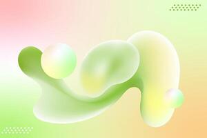 Fluid holographic background with 3d liquid splash rainbow pastel color spill bubble, gradient colorful amorphous shapes Pearlescent Design Abstract. Modern wallpaper design for poster, banner, flyer vector