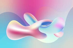 Fluid holographic background with 3d liquid splash rainbow pastel color spill bubble, gradient colorful amorphous shapes Pearlescent Design Abstract. Modern wallpaper design for poster, banner, flyer vector