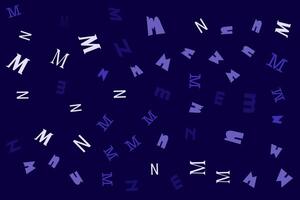 Abstract Alphabet geometric pattern letters Random layout on dark background. Gift wrapping paper. Bed sheets and interior. School and learning theme. vector