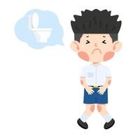 boy needs to use the restroom vector