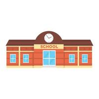 large school building illustration in flat design vector
