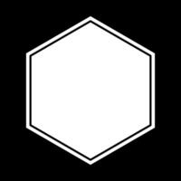 Hexagon frame template isolated on black background vector