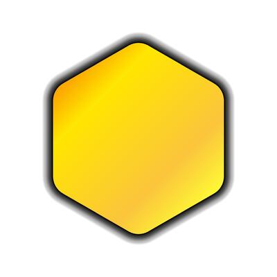 Hexagon luxury gold frame template isolated on white background