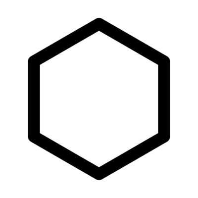Hexagon frame template isolated on white background