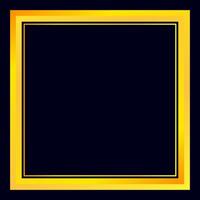 Square luxury gold frame template isolated on dark blue background vector
