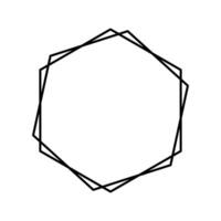 Hexagon frame template isolated on white background vector
