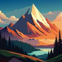 Artwork of mountain vector
