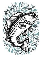 Artwork of cod fish vector