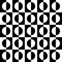 Retro black and white geometric pattern background, abstract circle, triangle and square lines art. Trendy bauhaus pattern backgrounds op-art set vector