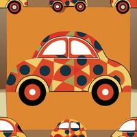 Seamless pattern with car vector